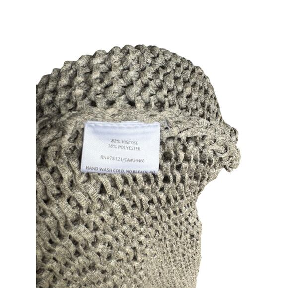 NWT Eileen Fisher Woman Grey Open Twist Wide Knit Open Front Short Cardigan - 3X - Picture 6 of 8
